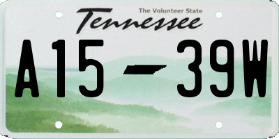 TN license plate A1539W