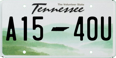 TN license plate A1540U