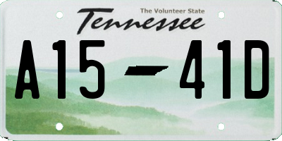 TN license plate A1541D