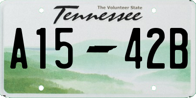 TN license plate A1542B