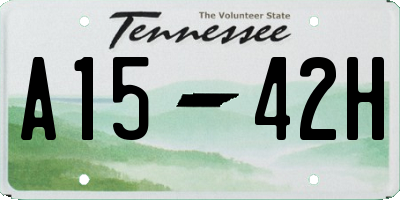 TN license plate A1542H