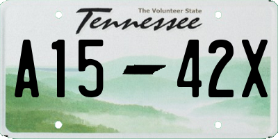 TN license plate A1542X