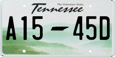 TN license plate A1545D
