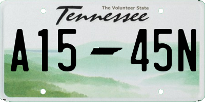 TN license plate A1545N