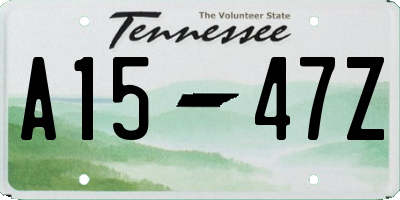TN license plate A1547Z