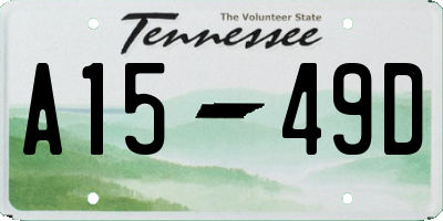 TN license plate A1549D