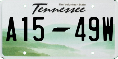 TN license plate A1549W