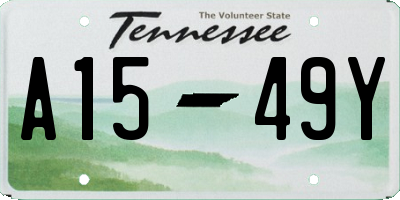 TN license plate A1549Y