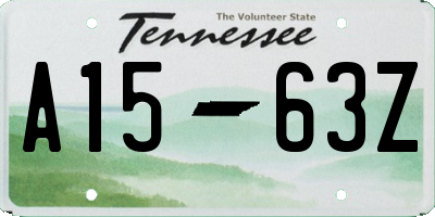 TN license plate A1563Z