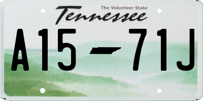 TN license plate A1571J