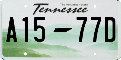 TN license plate A1577D