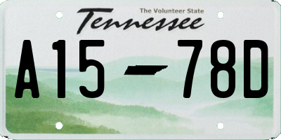 TN license plate A1578D