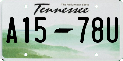 TN license plate A1578U