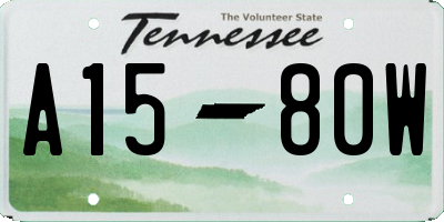 TN license plate A1580W