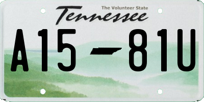 TN license plate A1581U