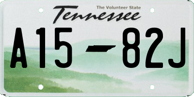 TN license plate A1582J