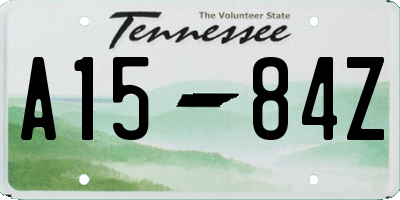 TN license plate A1584Z