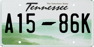 TN license plate A1586K