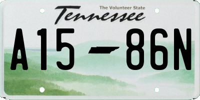 TN license plate A1586N