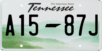 TN license plate A1587J