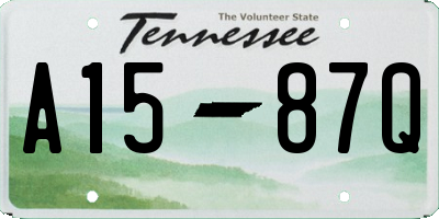 TN license plate A1587Q