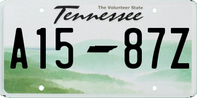 TN license plate A1587Z