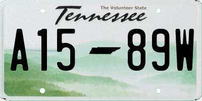 TN license plate A1589W