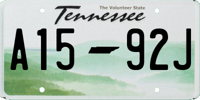 TN license plate A1592J