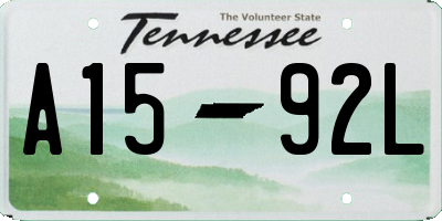 TN license plate A1592L