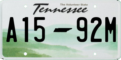 TN license plate A1592M