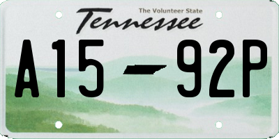 TN license plate A1592P