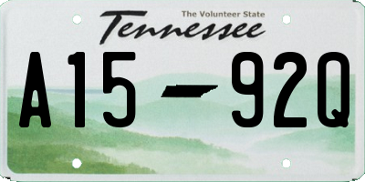 TN license plate A1592Q