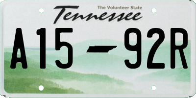 TN license plate A1592R