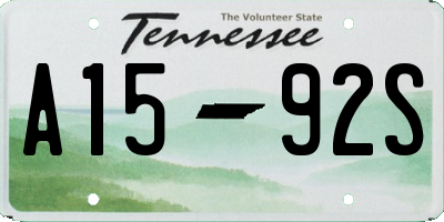 TN license plate A1592S