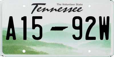 TN license plate A1592W