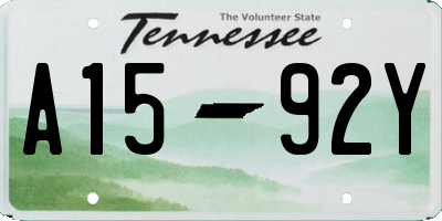 TN license plate A1592Y