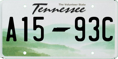 TN license plate A1593C