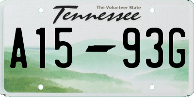 TN license plate A1593G