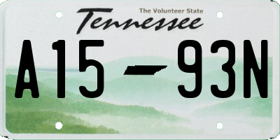 TN license plate A1593N