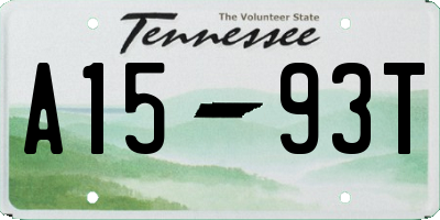TN license plate A1593T