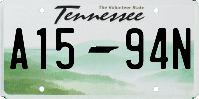 TN license plate A1594N