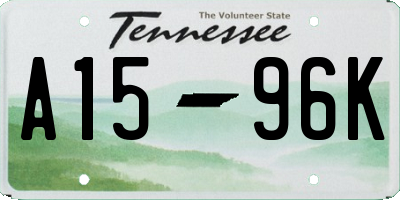 TN license plate A1596K