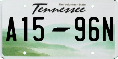 TN license plate A1596N