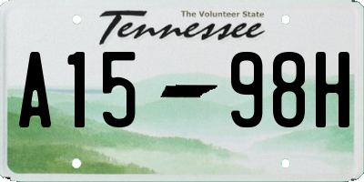 TN license plate A1598H
