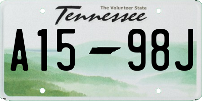 TN license plate A1598J