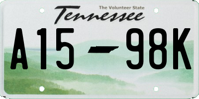 TN license plate A1598K