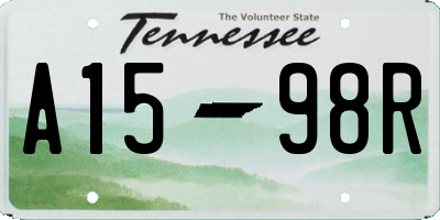 TN license plate A1598R