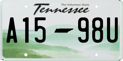 TN license plate A1598U