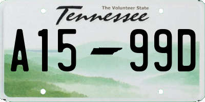 TN license plate A1599D