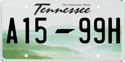 TN license plate A1599H